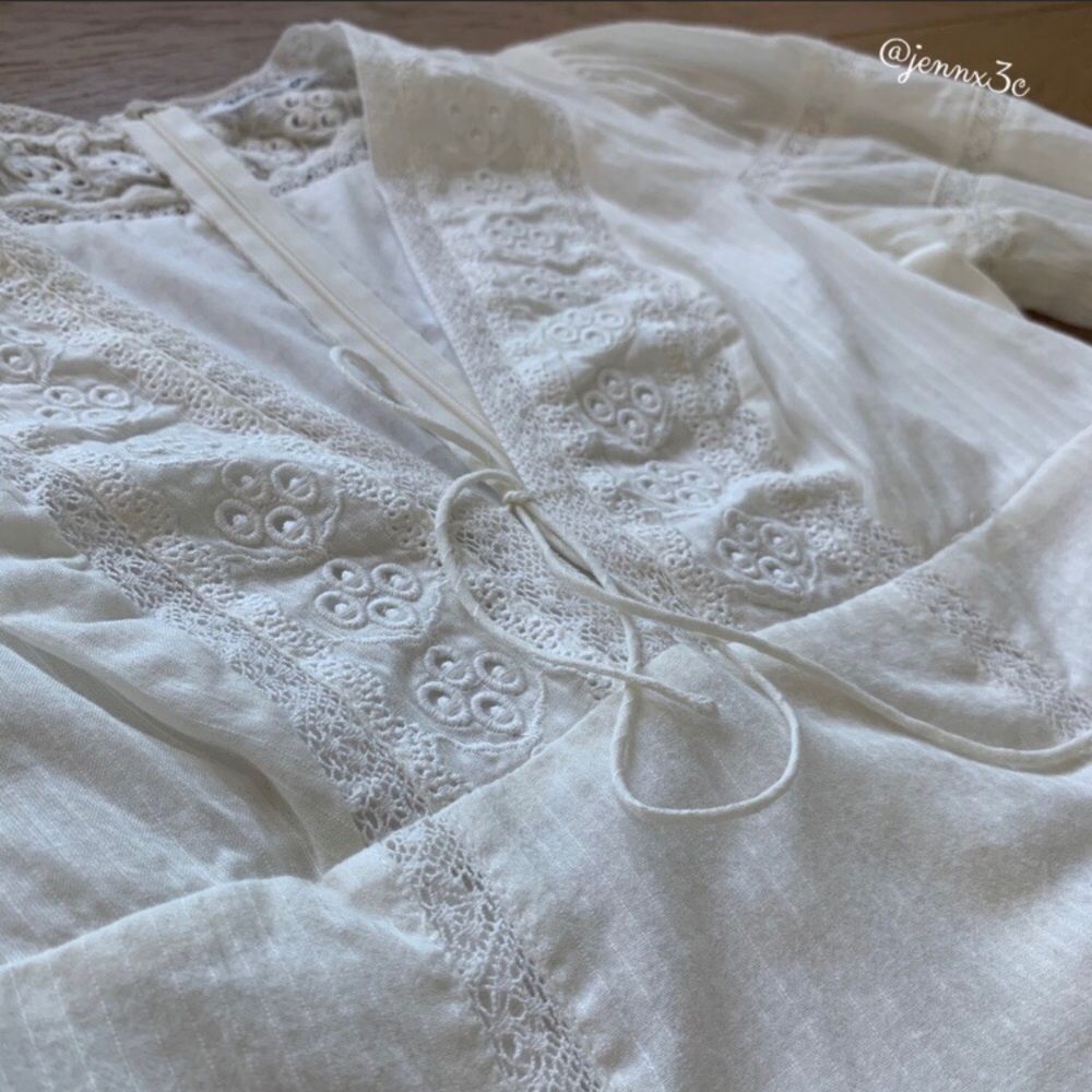 Sold Reformation Cecille Dress || Cream - Picture 11 of 16